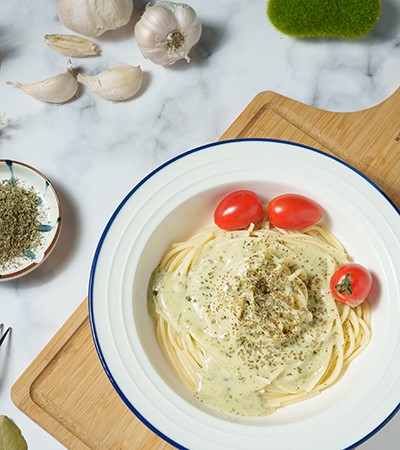 義式奶油青醬+義大利麵